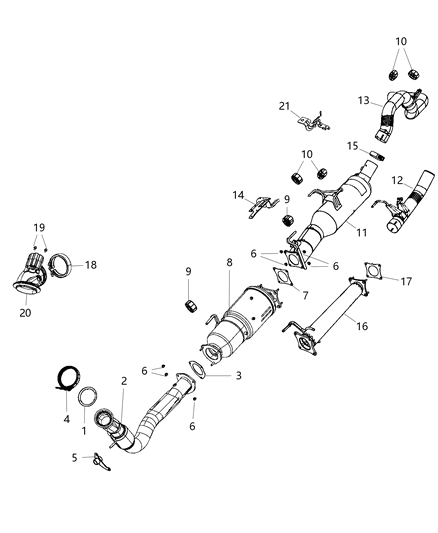 2015 Ram 5500 Catalytic Converter Scr With Ammonia Trap Diagram for 68087113AH