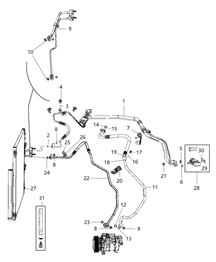 2015 Ram 1500 Cap-A/C Charge Valve Diagram for 68237082AA