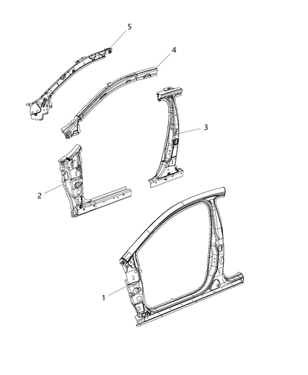 2015 Chrysler 200 REINFMNT-A-Pillar Diagram for 68161317AC