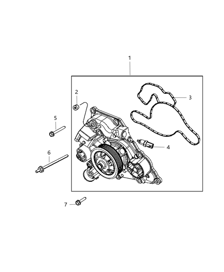 2013 Jeep Grand Cherokee Water Pump Compatible Diagram for 5038668AA