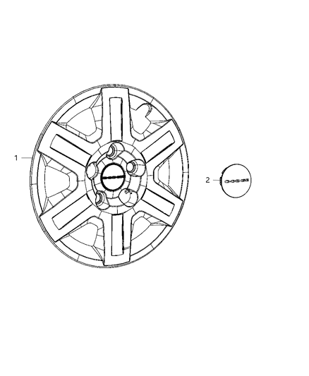 2012 Dodge Journey Wheel Covers & Center Caps Diagram