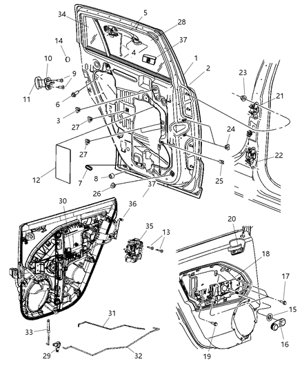2007 Dodge Caliber Door Lock Actuator Motor Diagram for 4589415AA