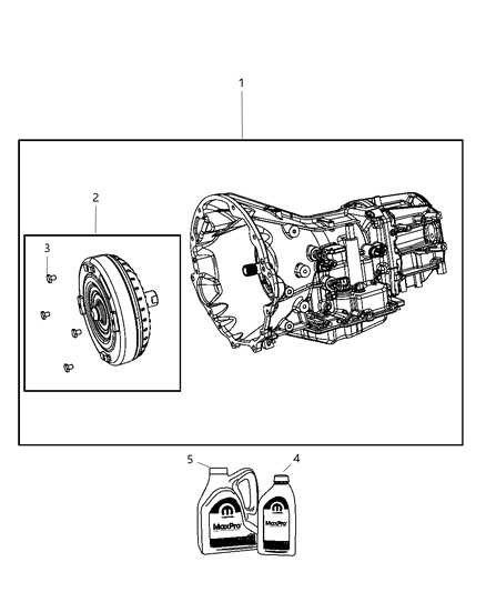 2009 Dodge Charger Transmission / Transaxle Assembly Diagram 1