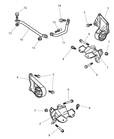 1999 Jeep Grand Cherokee Engine Mounting, Front Diagram 2