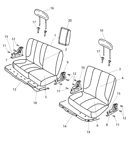 2011 Ram 3500 Rear Seat Cushion Cover Right Diagram for 1VD48JERAA