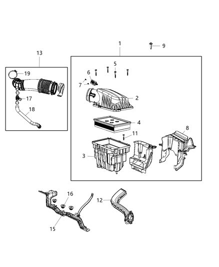 2020 Jeep Wrangler Cover-Air Cleaner Diagram for 68488718AA