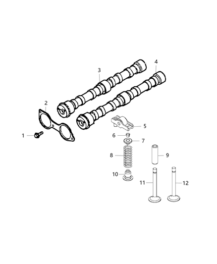 2014 Ram ProMaster 2500 Engine Exhaust Camshaft Diagram for 68133370AA