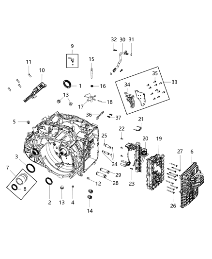 2015 Jeep Cherokee Transmission Serviceable Parts Diagram 1