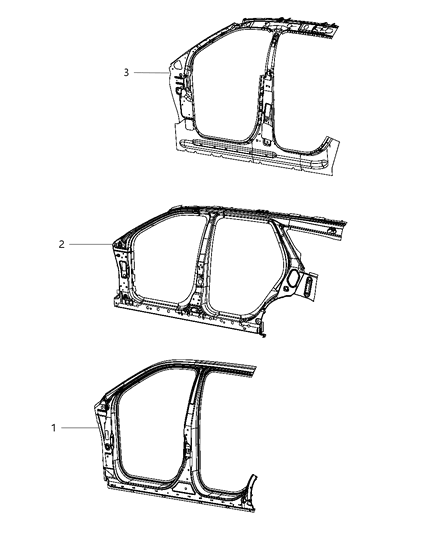 2013 Jeep Grand Cherokee Panel-Body Side Aperture Inner Diagram for 68078796AB