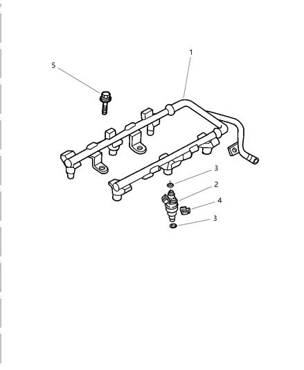 2001 Dodge Intrepid Clip-Fuel Injector Diagram for 4591629AA