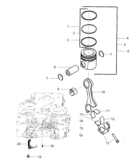 2008 Dodge Ram 2500 Bearing-Connecting Rod Diagram for 68001946AA