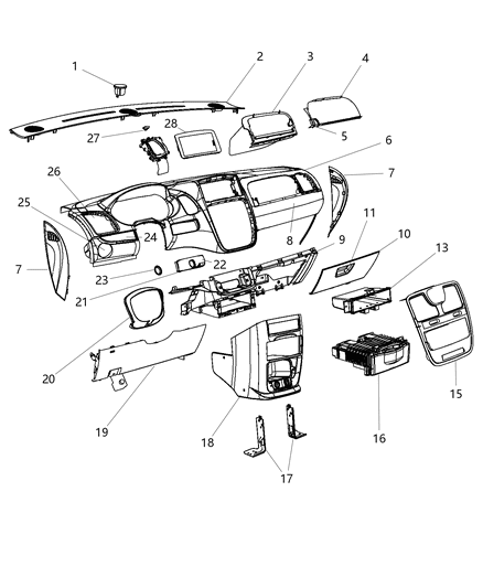 2015 Ram C/V Outlet-Air Conditioning & Heater Diagram for 1SQ52DX9AI