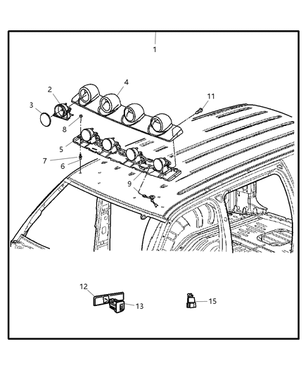 2005 Jeep Liberty Wiring-Roof Lamps Diagram for 56050301AA