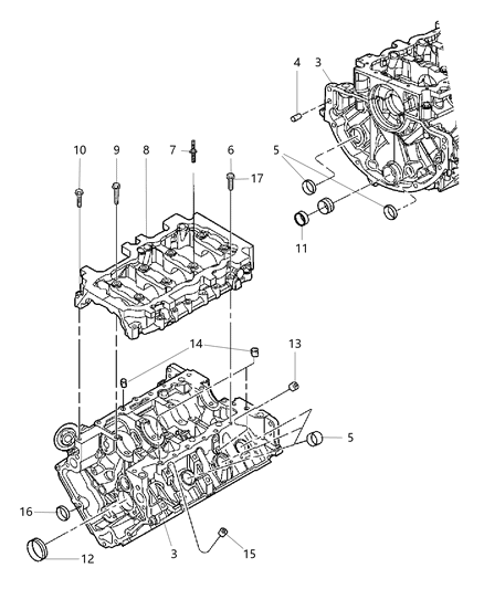 2006 Jeep Grand Cherokee Engine-Long Block Diagram for 68289242AA