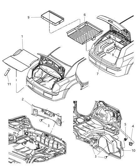 2005 Chrysler 300 Carpet - Luggage Compartment Diagram