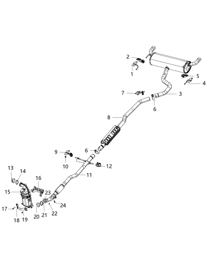 2014 Jeep Cherokee Front Exhaust Pipe Diagram for 68109359AC