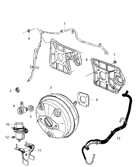 2013 Jeep Wrangler Booster & Pump, Vacuum Power Brake Diagram