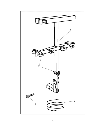 2000 Jeep Cherokee Ski Carrier - Hitch Mount Diagram