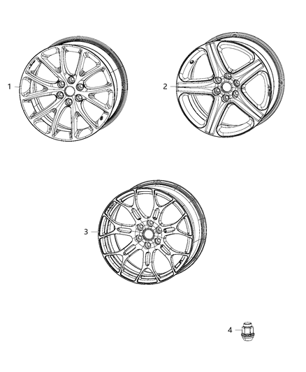 2013 Dodge Viper Aluminum Wheel Diagram for 1WL85RXFAA