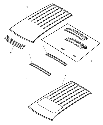 2004 Chrysler Pacifica Roof Panel Diagram