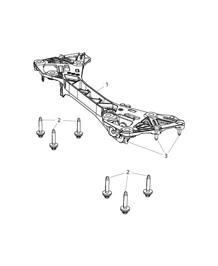 2015 Dodge Dart Crossmember, Rear Suspension Diagram