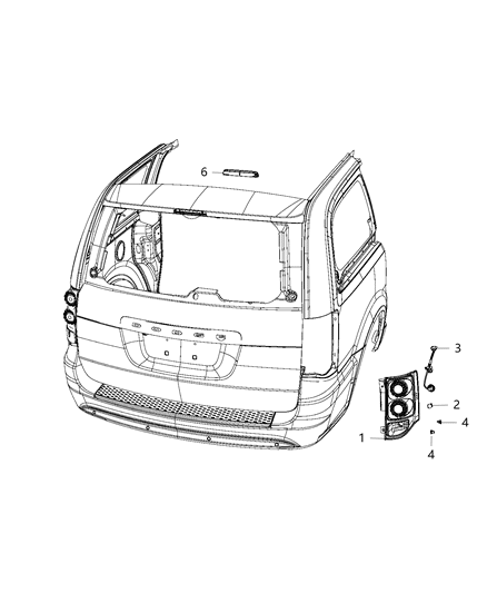 2020 Dodge Grand Caravan Lamps - Rear Diagram 2