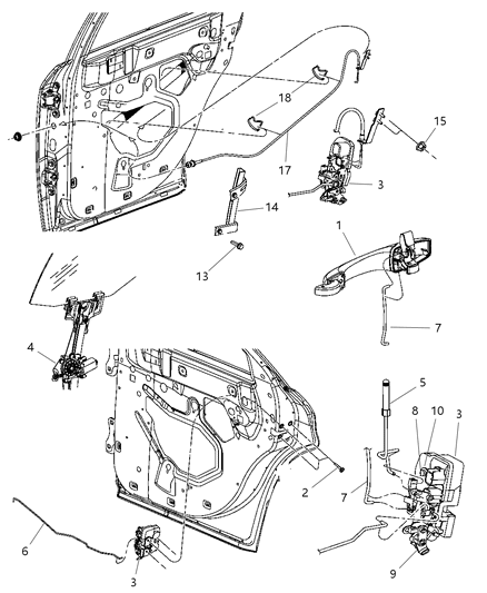 2008 Dodge Magnum Link-Inside Handle To Latch Diagram for 5065448AG