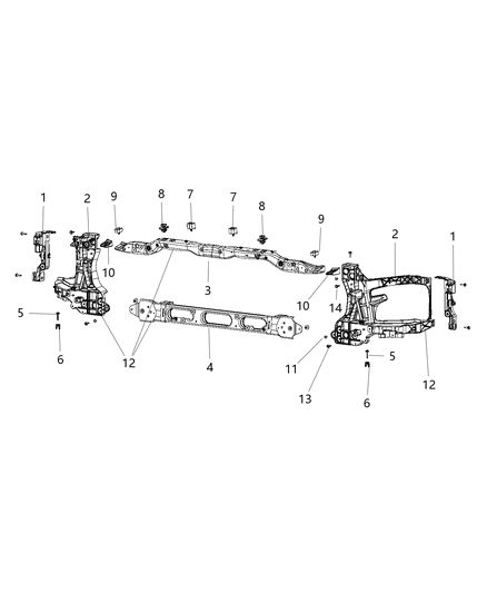 2014 Ram 2500 Panel-Radiator Closure Diagram for 68217752AA