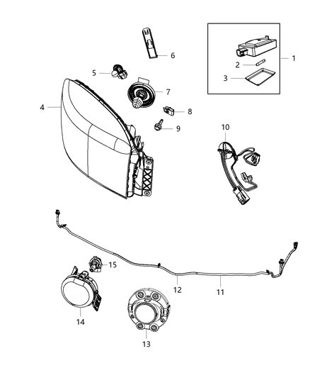 2015 Ram 1500 Wiring-Front FASCIA Diagram for 68271557AA
