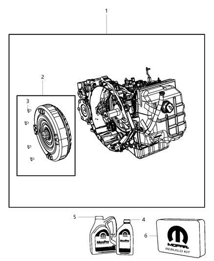 2010 Dodge Journey 62TE Tran-With Torque Converter Diagram for R8067698AA