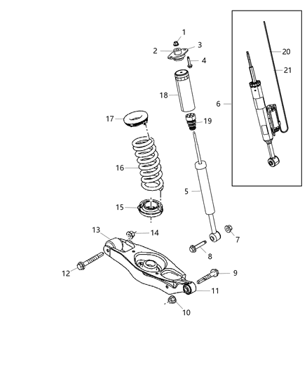 2016 Dodge Charger Washer-Shock Absorber Diagram for 68245415AA
