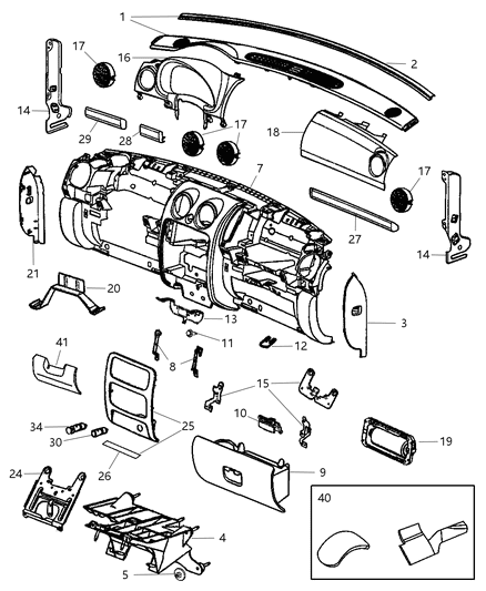 2007 Jeep Liberty Cover-Instrument Panel Diagram for 5GD54XDHAF