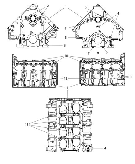 2010 Dodge Charger Engine Cylinder Block And Hardware Diagram 3
