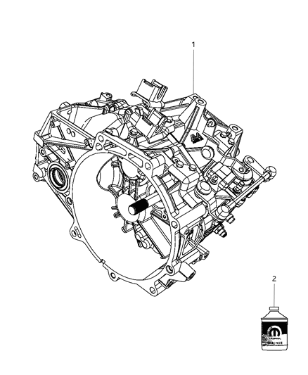 2009 Chrysler Sebring Transmission / Transaxle Assembly Diagram 1