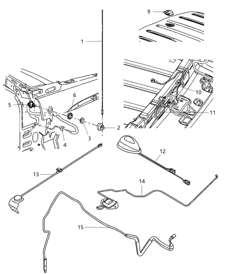 2005 Jeep Liberty Cable-Antenna Diagram for 56038559AG