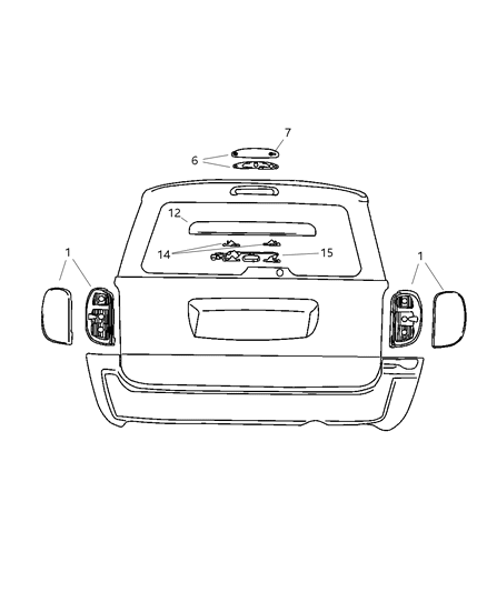 2001 Chrysler Town & Country Lamps - Rear Diagram