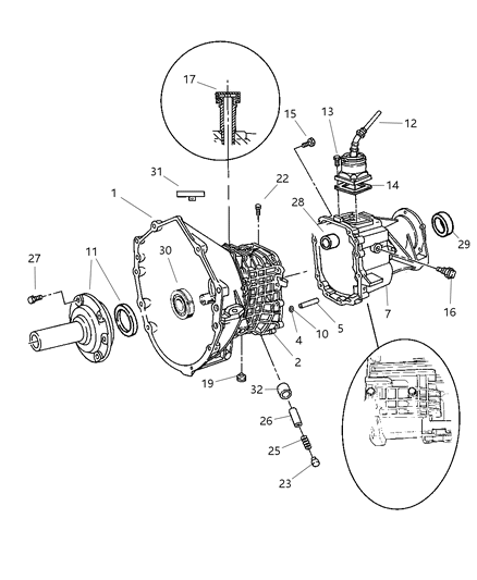 2004 Jeep Wrangler Housing-Clutch Diagram for 52107786AA