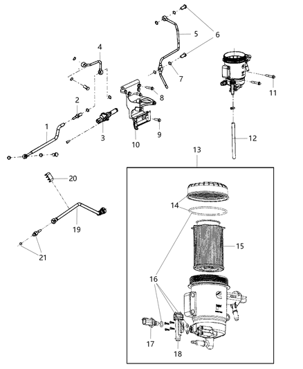 2012 Ram 3500 Connector-Fuel Line Diagram for 68005231AA