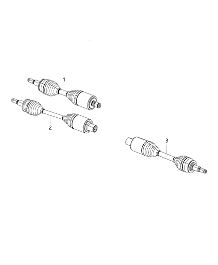 2021 Jeep Cherokee Axle Half Shaft Right Diagram for 68292314AB