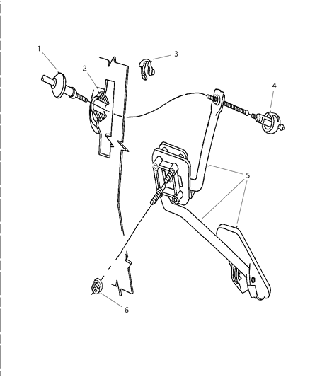 1997 Chrysler LHS Accelerator Pedal & Cable Diagram