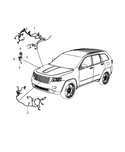 2012 Jeep Grand Cherokee Wiring-HEADLAMP To Dash Diagram for 68101274AC