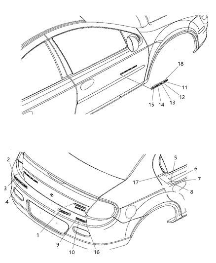 2001 Dodge Neon NAMEPLATE-Le Diagram for 5288414