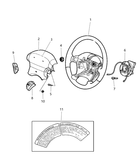 1999 Chrysler LHS Steering Wheel Diagram