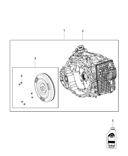 2015 Jeep Cherokee Trans Kit-With Torque Converter Diagram for R8314487AA