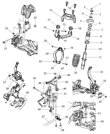 2001 Dodge Stratus Suspension Control Arm Diagram for 4764408AB