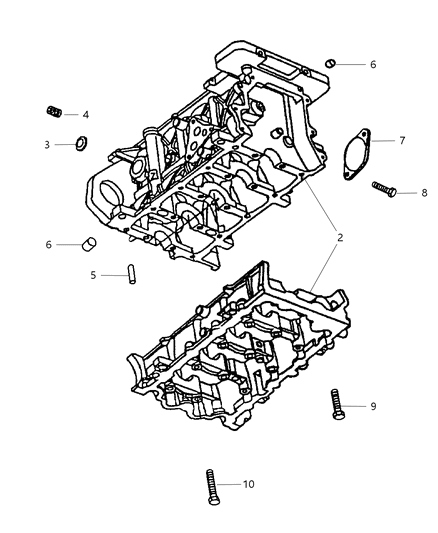 2006 Chrysler PT Cruiser Cylinder Block & Related Parts Diagram 1