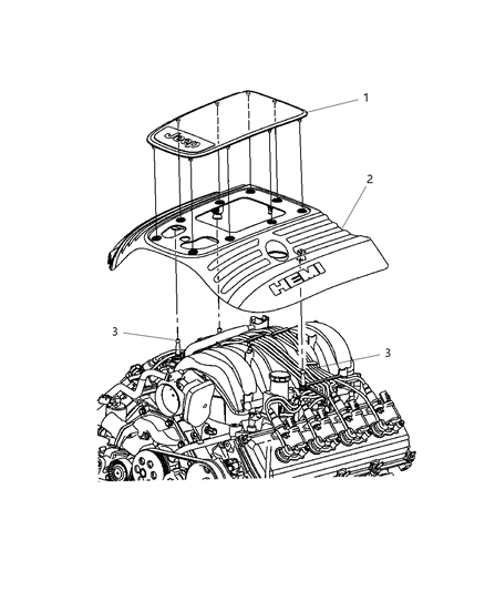 2007 Jeep Grand Cherokee Engine Cover & Mounting & Components Diagram 2