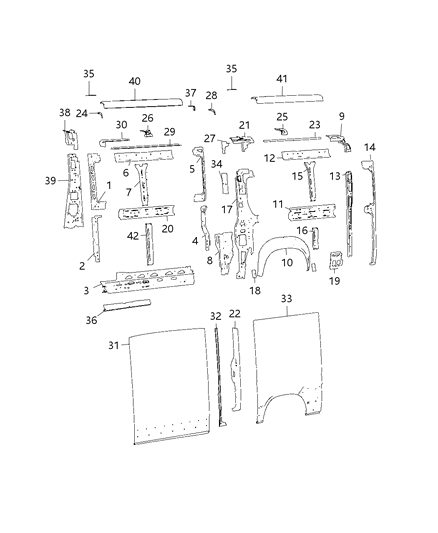 2018 Ram ProMaster 1500 REINFMENT-SILL Diagram for 68172668AA