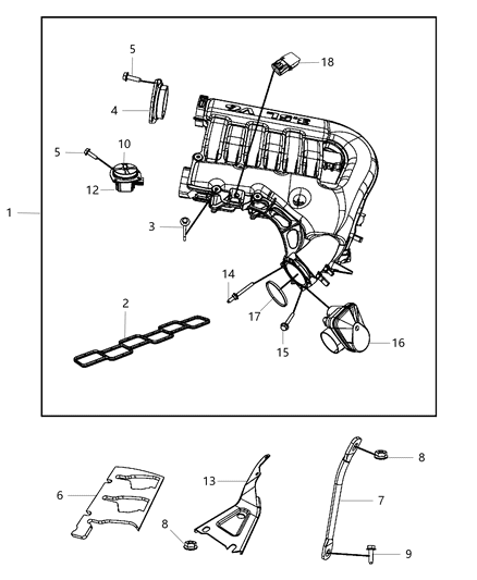 2008 Dodge Charger ACTUATOR-Secondary Runner Valve Diagram for 68166449AA
