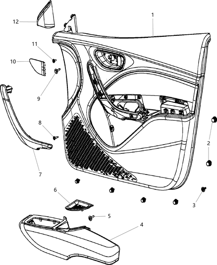 2015 Dodge Dart Panel-Front Door Trim Diagram for 5UQ611XAAA
